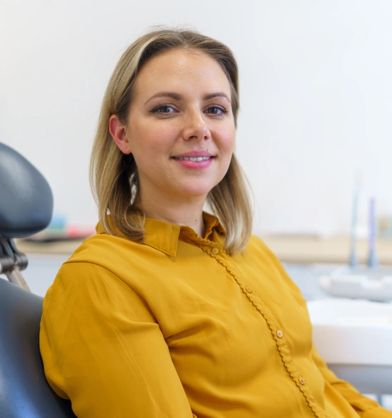 Patient receiving conscious sedation for a comfortable dental procedure.