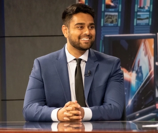 Dr. Dushyant Patel featured on a local television interview discussing dental care in Gallatin, TN.