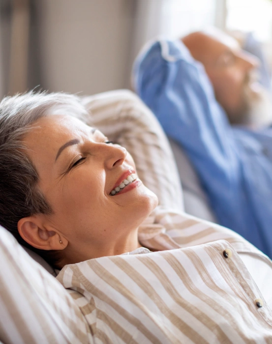 Patient receiving treatment for sleep apnea.